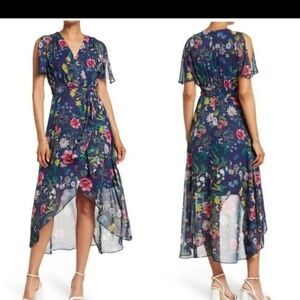 NWT Eliza J ​Floral High Low Blue Dress Size 10